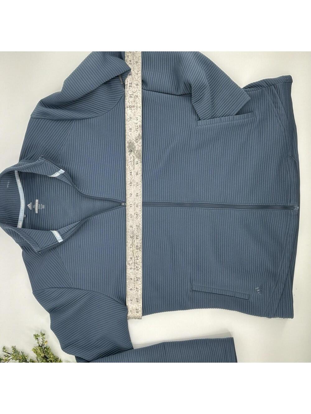 Adidas Golf Blue Zip Up Ribbed Jacket Women's Size Xl - Picture 5 of 6